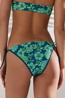 Roxy X Out From Under Shiny Wave Floral Cheeky Side-Tie Bikini Bottom
