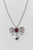 Delicate Bow Heart Chain Necklace