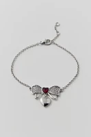 Delicate Bow Heart Chain Necklace