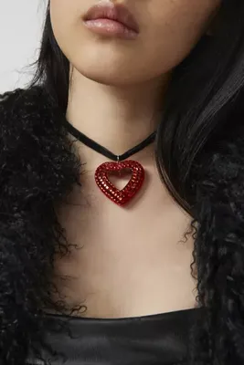 Disco Heart Corded Necklace