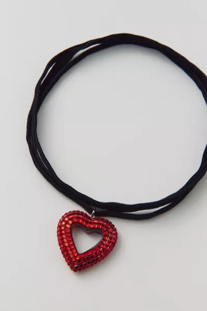 Disco Heart Corded Necklace