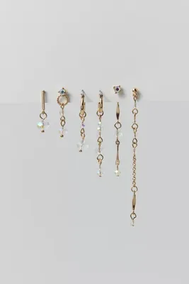 Delicate Beaded Mismatched Earring Set