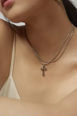 Delicate Cross Charm Necklace