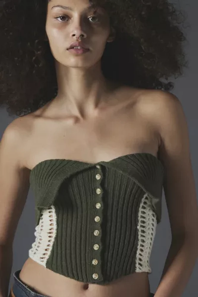 Jaded London Knit Strapless Corset Top