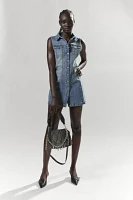 Abrand Denim Button Mini Dress