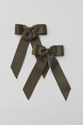 Mini Grosgrain Ribbon Hair Bow Clip Set