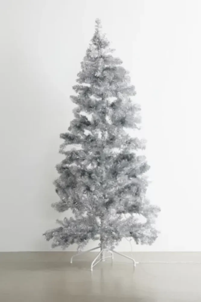 Kurt Adler 7’ Pre-Lit Silver Tinsel Tree