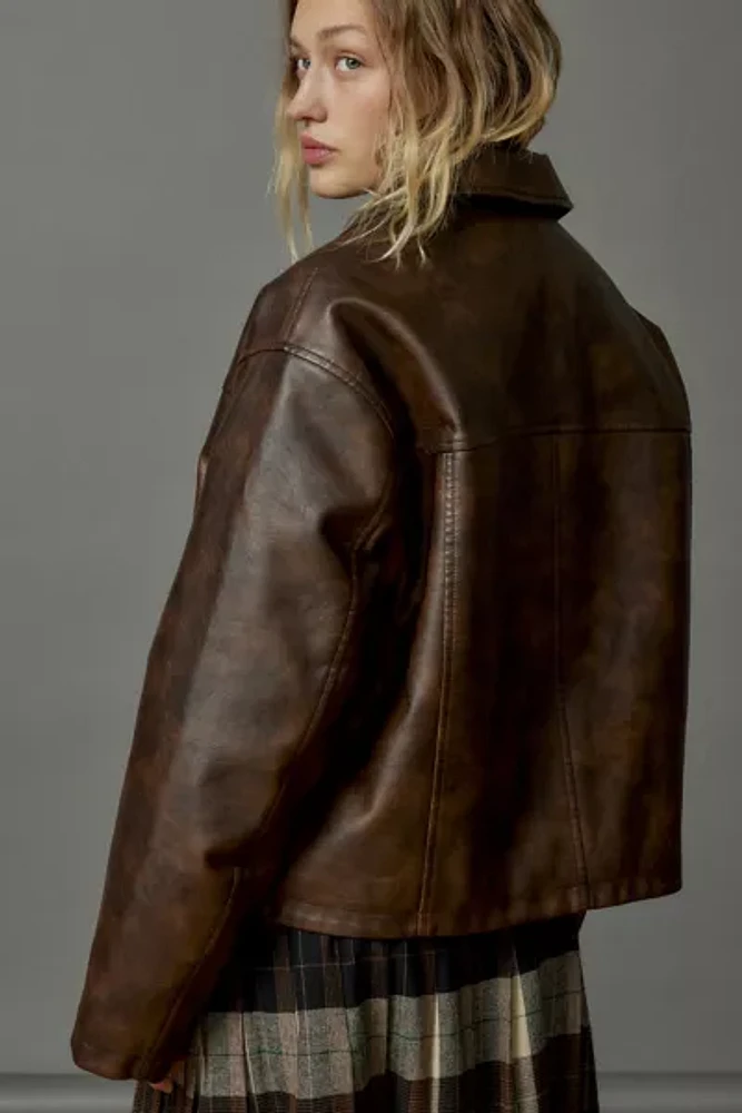 BDG Sasha Faux Leather Car Jacket