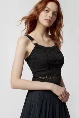 Willow & Root Scalloped Tank Top - Women's Tank Tops in Black