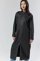Silence + Noise Riley Faux Leather Moto Trench Coat