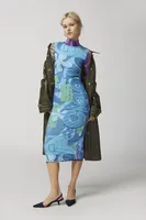 UO Zoe Printed Long Sleeve Midi Dress