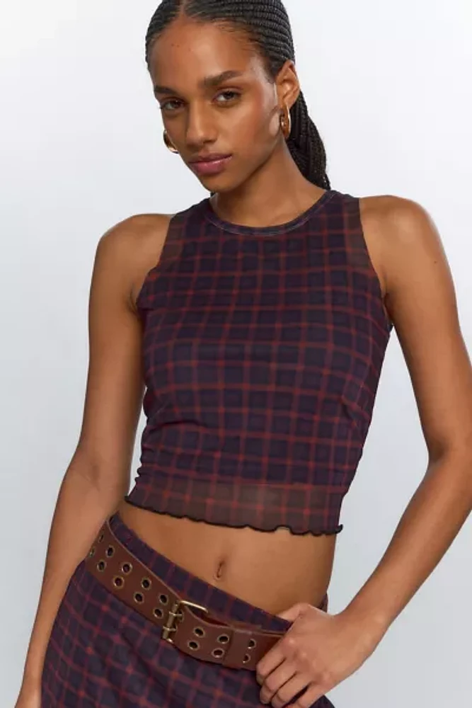 X-girl Plaid Sheer Tank Top