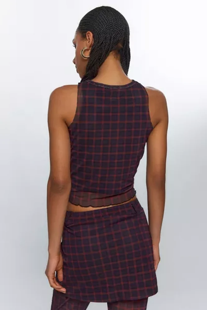 X-girl Plaid Sheer Tank Top