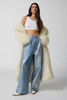 Neon Denim Leroy Coated Wide-Leg Jean