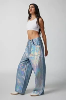 Neon Denim Leroy Coated Wide-Leg Jean