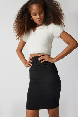 UO Amy High-Waisted Belted Mini Skirt