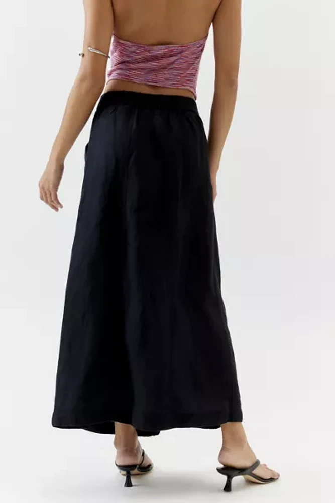 UO Beach Day Linen Maxi Skirt