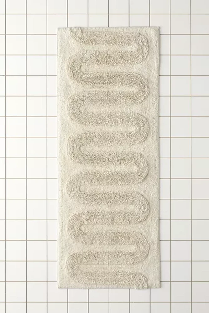 Looped Squiggle Runner Tufted Bath Mat