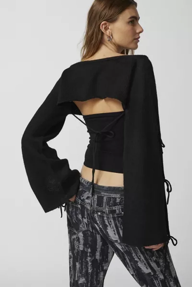 Aria Bow Bell-Sleeve Shrug