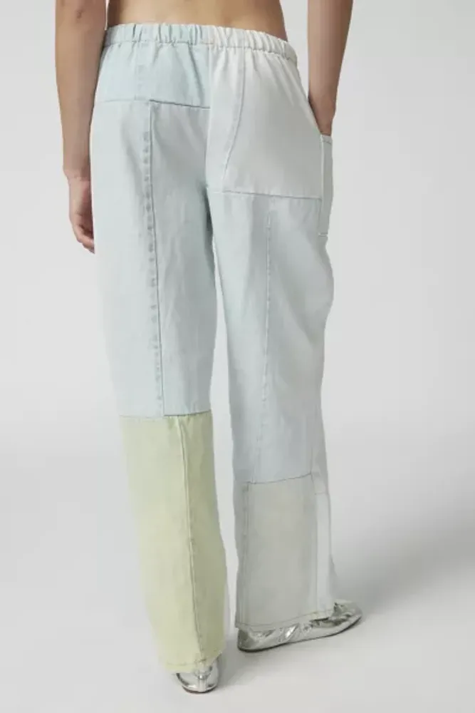 Urban Renewal Remade Bleached Patchwork Denim Pull-On Pant