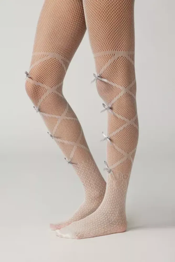 Urban Outfitters UO Mesh Bow Tights