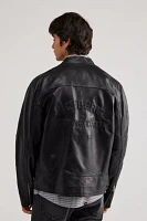ICEBERG Logo Leather Biker Jacket
