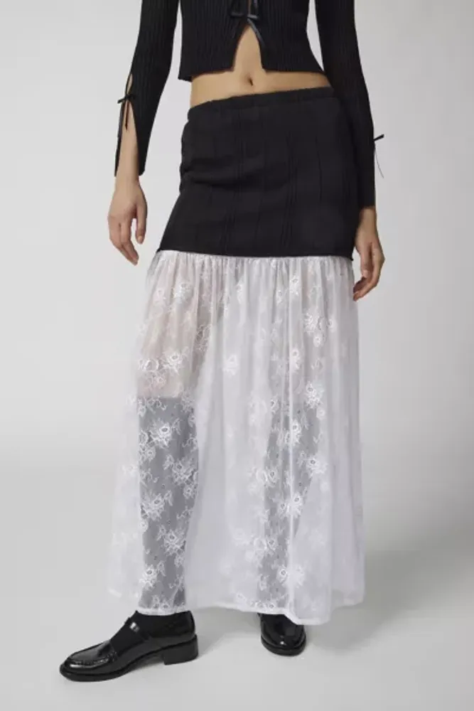 Urban Renewal Remade Sweater & Lace Maxi Skirt