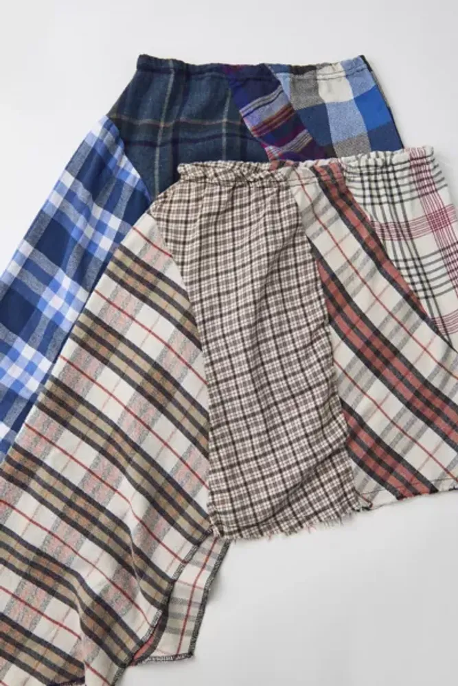 Urban Renewal Remade Pieced Flannel Asymmetric Skirt