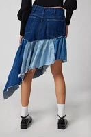 Urban Renewal Re/Creative Remade Asymmetric Denim Ruffle Skirt