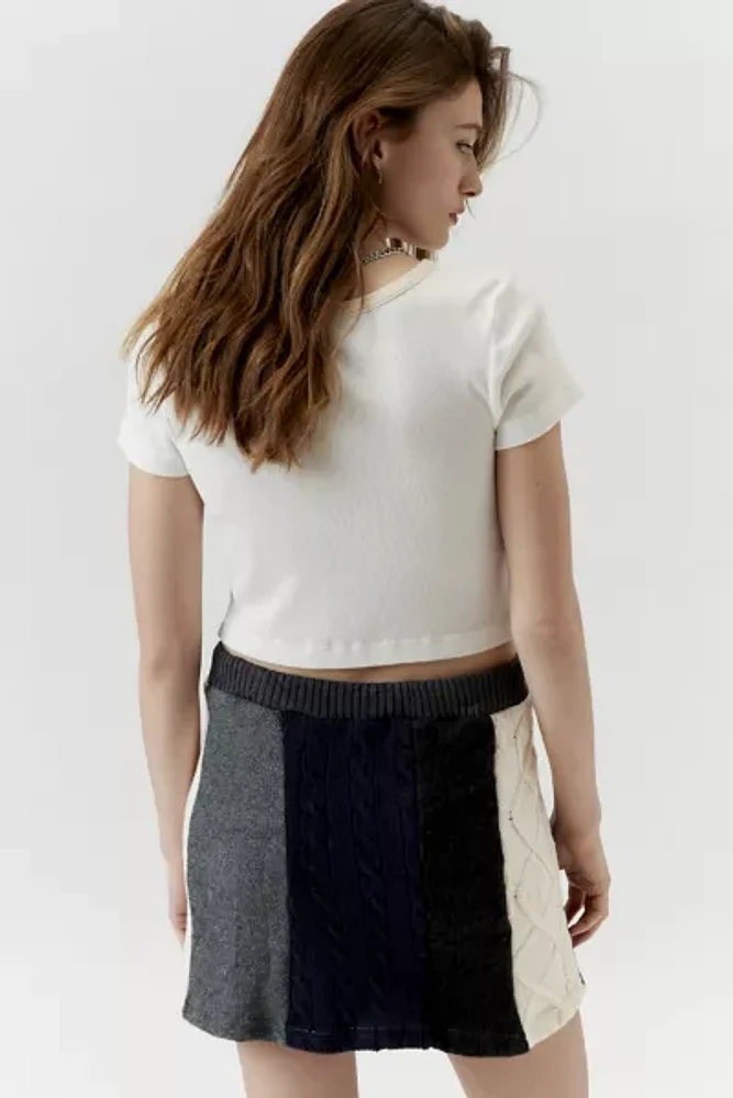 Urban Renewal Remade Cable Knit Mini Skirt