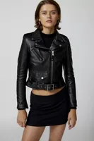Schott Perfecto Leather Cropped Moto Jacket