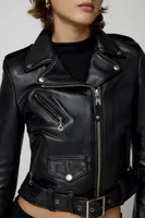 Schott Perfecto Leather Cropped Moto Jacket