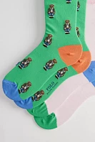 Polo Ralph Lauren American Paris Bear Crew Sock 2-Pack