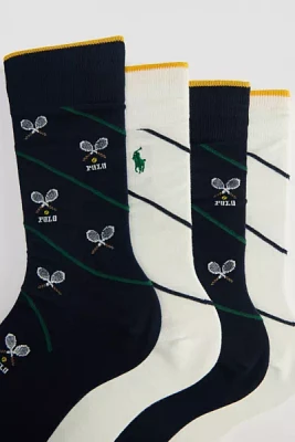 Polo Ralph Lauren Tennis Racket Slack Crew Sock 2-Pack