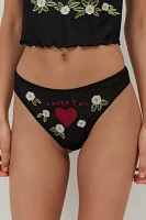 Only Hearts Vintage Embroidered Thong