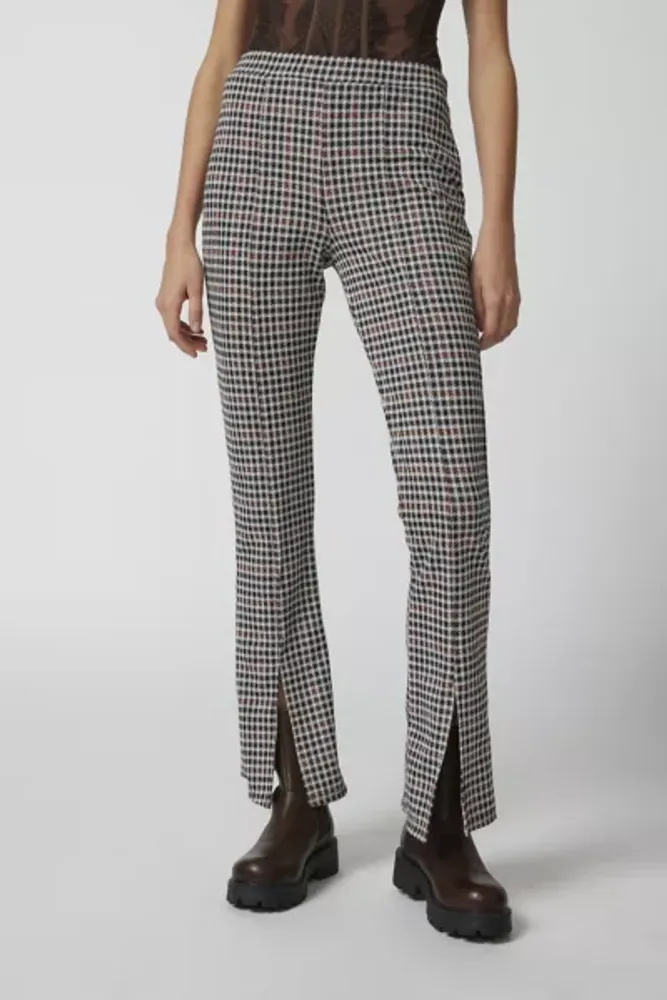 Urban Renewal Remnants Plaid Front Slit Flare Pant