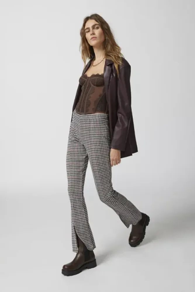 Urban Renewal Remnants Plaid Front Slit Flare Pant