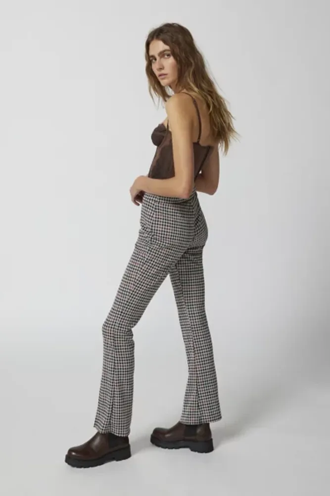 Urban Renewal Remnants Plaid Front Slit Flare Pant