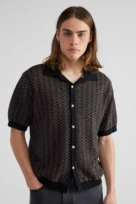 Rolla’s Bowler Pattern Knit Short Sleeve Shirt