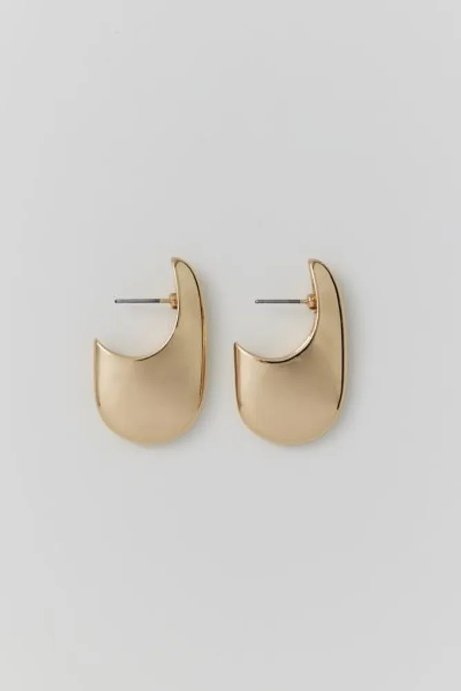 Chunky Oblong Hoop Earring