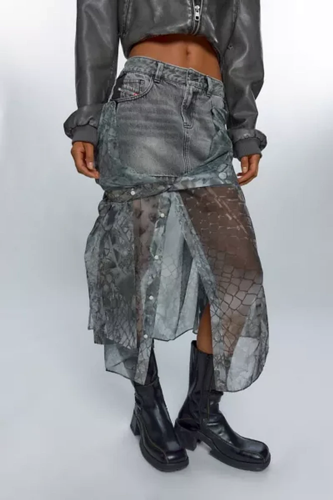 Diesel O-Jeany Layered Denim Mini Skirt