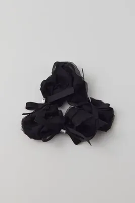 Out From Under Ruffle Bow Gem Sheer Scrunchie