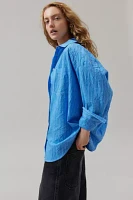 BDG Ryanne Crinkled Oversized Button-Down Shirt