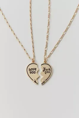 Love You/F You Friendship Necklace Set