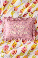 Text Ruffle Bolster Pillow