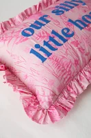 Text Ruffle Bolster Pillow