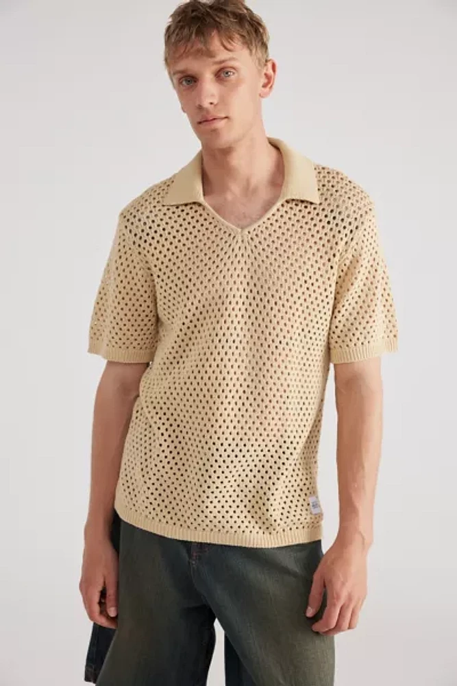 Native Youth Tomita Point Crochet Polo Shirt