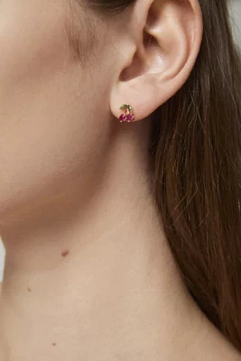 Delicate Rhinestone Cherry Earring