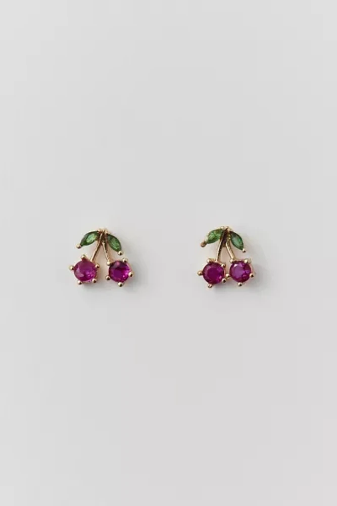 Delicate Rhinestone Cherry Earring