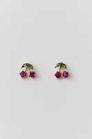 Delicate Rhinestone Cherry Earring